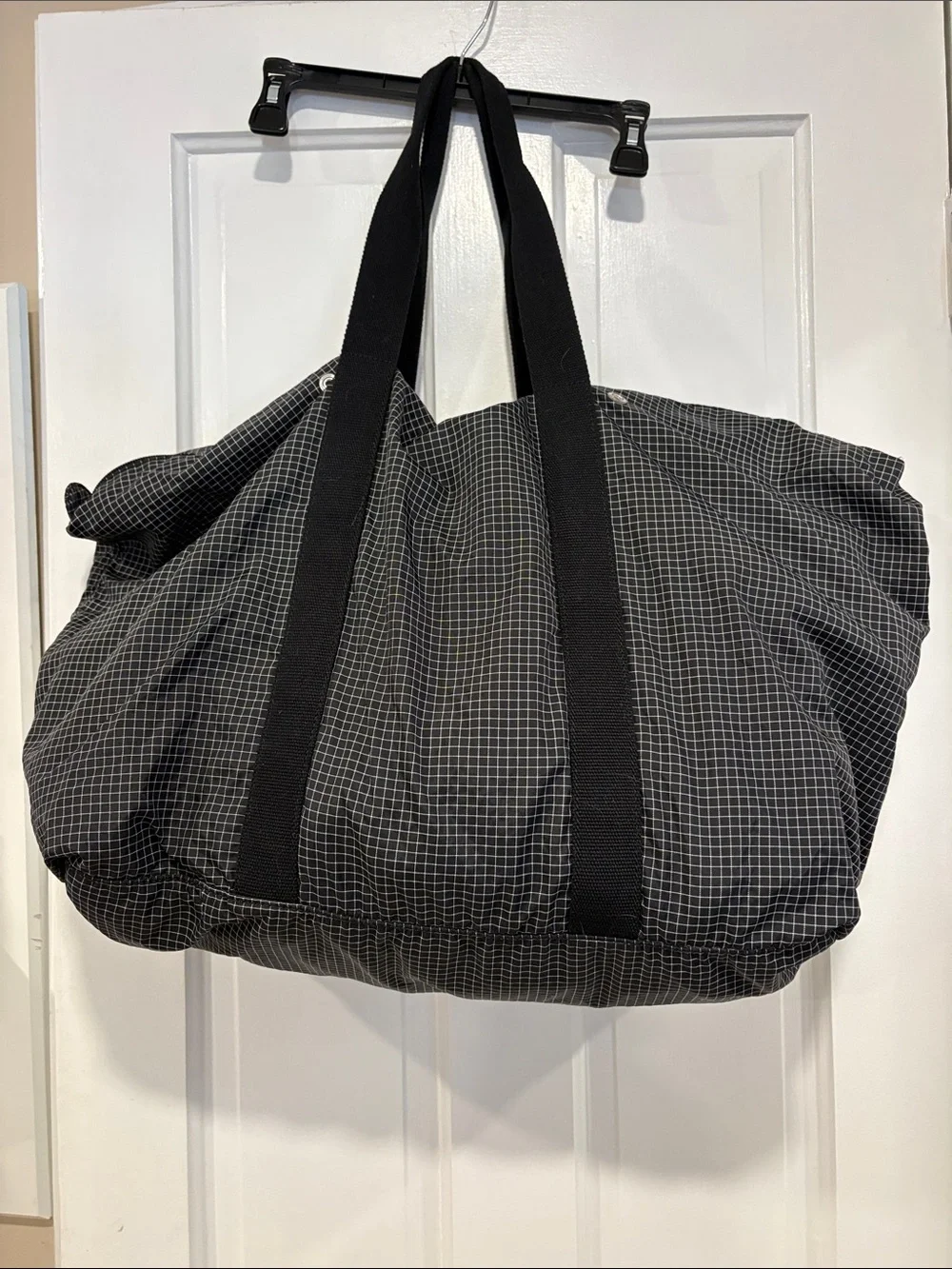 Jack Spade Warren Street NY Packable Duffel Travel Bag Black Grid Check